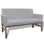  vidaXL Sofa z drewnian podstaw i mikk tkanin w jasno szarym kolorze