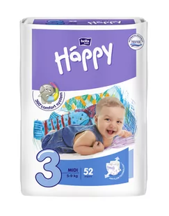 Bella baby happy Pieluszki Baby Happy New Flexi Fit Midi (3) 5-9 kg 52 szt. BB-054-MU52-007 - Pieluchy dla dorosłych - miniaturka - grafika 1