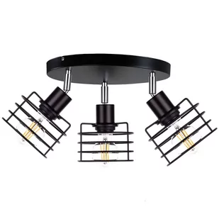 KET Druciana LAMPA sufitowa loftowa OPRAWA regulowana metalowa czarna KET314 - Lampy sufitowe - miniaturka - grafika 1
