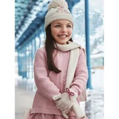 Czapki dla dzieci - Zestaw czapka, szalik i rękawiczki Mayoral 10826 Beżowy - miniaturka - grafika 1