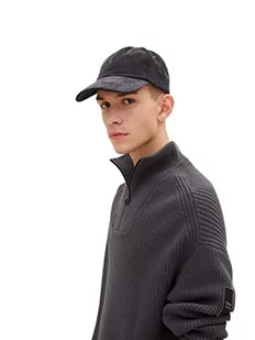 TOM TAILOR Denim Męskie Czapka typu basic 1033299, 29476 - Coal Grey, ONESIZE - Czapki męskie - miniaturka - grafika 1