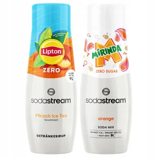 2x Syrop SodaStream Lipton Ice Tea Peach Zero Bez Cukru + Mirinda Zero - Syropy i koncentraty owocowe - miniaturka - grafika 1