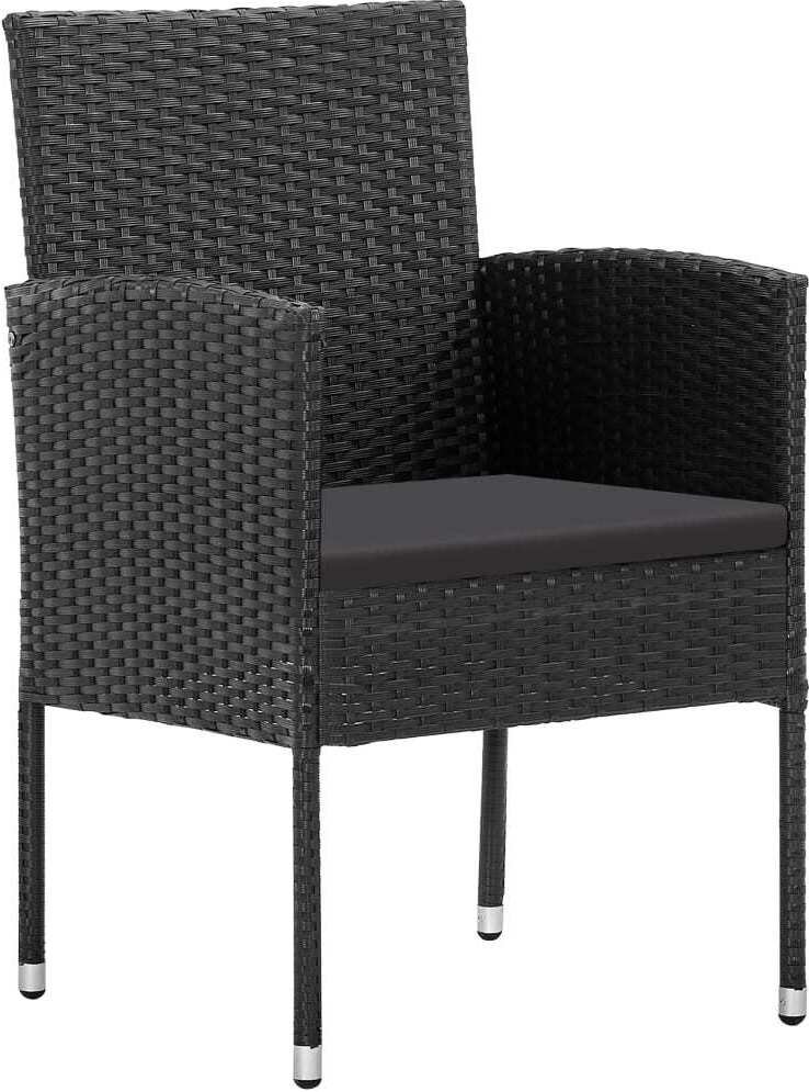 vidaXL Krzesła ogrodowe z poduszkami w kolorze czarnym 4 szt. czarny polirattan