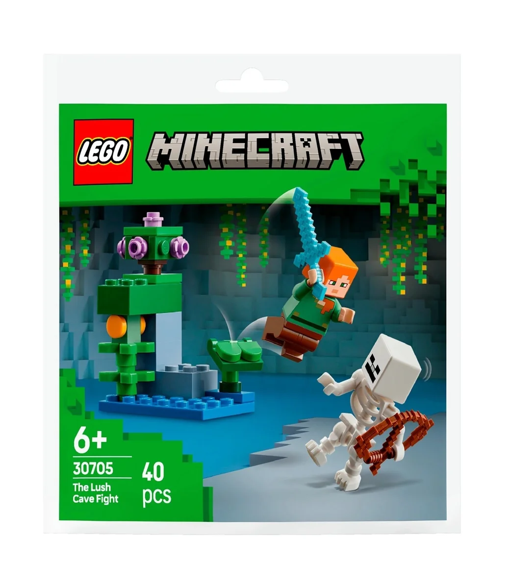 Zestaw LEGO Minecraft – The Lush Cave Fight #30705 polybag, klocki, foilpack