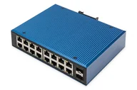 Pozostałe akcesoria sieciowe - Digitus 16-portowy przełącznik sieciowy Gigabit Ethernet, przemysłowy, niezarządzany, 2 łącza SFP - miniaturka - grafika 1
