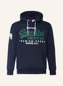 Bluzy męskie - Superdry Bluza Z Kapturem blau - miniaturka - grafika 1
