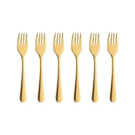 Zestawy sztućców - Komplet Widelczyków Do Ciasta 6 Sztuk Slim Gold Villa Italia - miniaturka - grafika 1