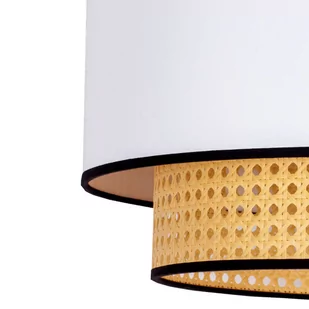 Żyrandol Boho, rattan, tkanina, beżowa/biała - Lampy sufitowe - miniaturka - grafika 4