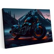 Plakaty - Obraz na płótnie 120x80cm Harley Davidson Motor Abstrakcja Teren Góry - miniaturka - grafika 1