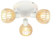 Lampy sufitowe - Candellux Lampa sufitowa reflektorek ATARRI PLAFON 3X25W E14 BIAŁY+DREWNO 98-68118 - miniaturka - grafika 1