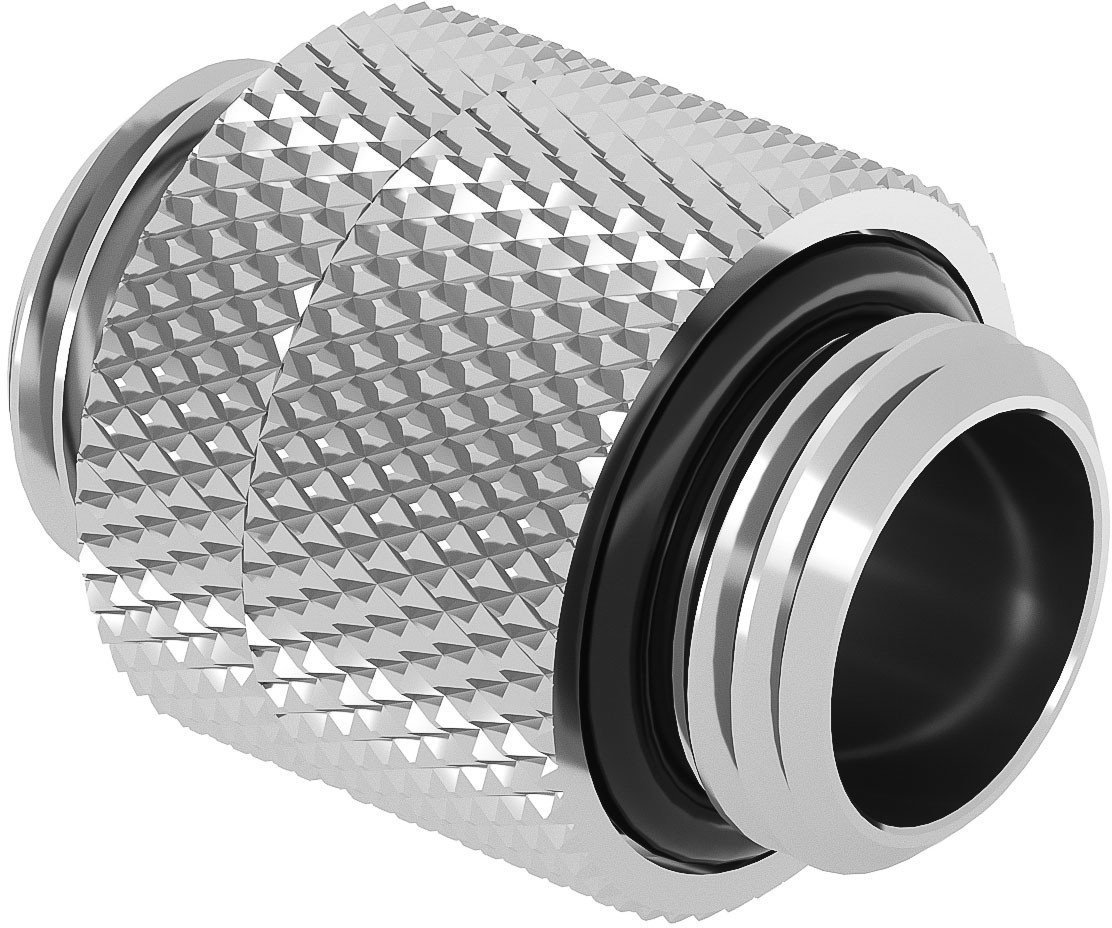Barrow Adapter, gerade G1/4 Zoll AG auf G1/4 Zoll AG, drehbar - 14mm, weiß-silber TBX2D-02 WS