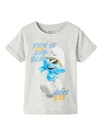 Koszulki i topy damskie - Bestseller A/S NMMANT Smurf SS TOP Box VDE T-Shirt, jasnoszary melanż, 86, jasnoszary melanżowy, 86 - miniaturka - grafika 1
