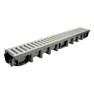 Kanał z kratą PVC system 1000 x 98 B125 100 x 13,1 x 9,8 cm MAXPOL - Rynny i akcesoria - miniaturka - grafika 1