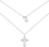 Biżuteria religijna - Srebrny naszyjnik z ażurowym krzyżem - miniaturka - grafika 1