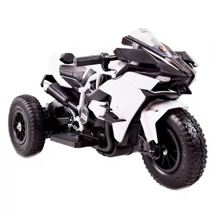 Import SUPER-TOYS SUPER ŚCIGACZ 12 V NOWOCZESNA BRYŁA ŚWIECĄCE KOŁA GAZ W MANETCE DWA SILNIKI/MOTOR-H MOTOR-H-AIR-WHEELS-BIAŁY - Pojazdy elektryczne dla dzieci - miniaturka - grafika 1