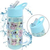 Shakery i bidony sportowe - Disney Lilo i Stitch Plastikowa butelka/bidon ze słomką, transparentna 420ml - miniaturka - grafika 1