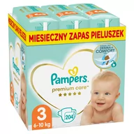 Pieluchy - Pampers Premium Care 3 MIDI 204 szt 5-9 kg) ZAPAS NA MIESIĄC pieluchy jednorazowe - miniaturka - grafika 1