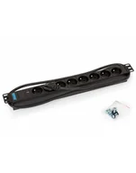 Listwy zasilające - Triton Listwa zasilająca 19  RAB-PD-X05-A1 (8 gniazd w standardzie ČSN  max. 16 A  przewód 3 x 1 5 mm o długości 2 m  wtyk DIN49441 16 A  kolor czarny RAL 9005  wskaźnik zasilania LED) - miniaturka - grafika 1