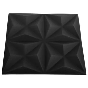vidaXL Panele ścienne 3D, 48 szt., 50x50 cm, czarny origami, 12 m² 150918 - Panele ścienne i boazeria - miniaturka - grafika 5
