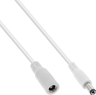 InLine InLine® DC extension cable, DC plug male/female 5.5x2.5mm, AWG 18, white, 3m - Kable komputerowe i do monitorów - miniaturka - grafika 1