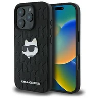 Etui i futerały do telefonów - Karl Lagerfeld KLHCP16LPGKLCHPK iPhone 16 Pro 6.3" czarny/black hardcase Monogram Choupette Head Pin - miniaturka - grafika 1