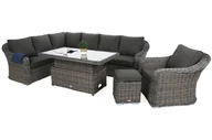 Meble ogrodowe - Narożny zestaw mebli ogrodowych Foggia Silk Grey / Grey Melange - miniaturka - grafika 1