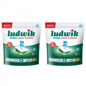 Środki do zmywarek - Ludwik All In 1 Tabletki do zmywarek Lemon Maxx Power Zestaw 2 x 80 szt. - miniaturka - grafika 1
