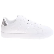 Trampki damskie - Buty Trampki Damskie Wygodne Sportowe Modne Stylowe Białe Lekkie Skórzane Srebne Pari 39 - miniaturka - grafika 1