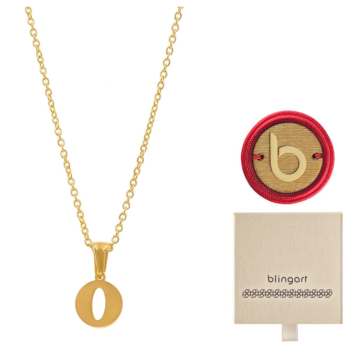 Naszyjnik Łańcuszek Celebrytka Pozłacany Literka O