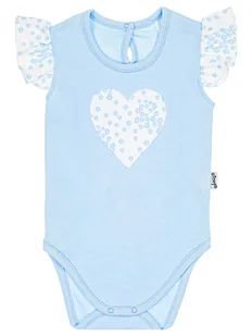 Dziewczęce body serce niebieskie Nicol,r.74 - Body dla niemowląt - miniaturka - grafika 1