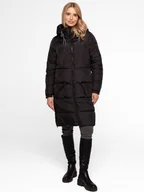 Kurtki damskie - PIKOWANA OCIEPLANA KURTKA DAMSKA Z KAPTUREM O PROSTYM KROJU - miniaturka - grafika 1