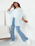 Spodnie damskie - Spodnie damskie wide leg ASTERS jasnoniebieskie Dstreet UY2036-L/XL - miniaturka - grafika 1