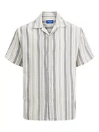 Koszule męskie - Bestseller AS JORCABANA Koszula męska w paski SS LN, Navy Blazer, XXL, granatowy blezer, XXL - miniaturka - grafika 1