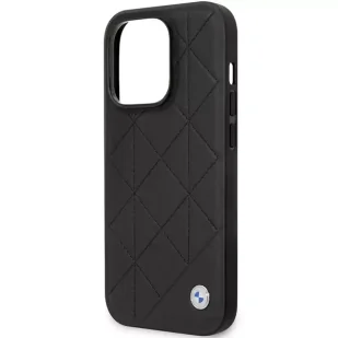 Etui na telefon BMW BMHCP14L22RQDK do Apple iPhone 14 Pro 6,1" czarny/black Leather Quilted - Etui i futerały do telefonów - miniaturka - grafika 6