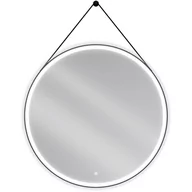 Lustra - Mexen Reni lustro łazienkowe podświetlane, okrągłe 100 cm, LED 6000K, antypara, czarna rama - miniaturka - grafika 1