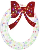 Ozdoby bożonarodzeniowe - vidaXL Wianek Ze LED Lights Wielokolorowe 120 cm Akryl - miniaturka - grafika 1