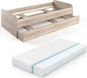 Łóżka dla dzieci i młodzieży - Vitalispa Łóżko dziecięce Enzo, 90x200 cm z materacem, Sonoma - miniaturka - grafika 1