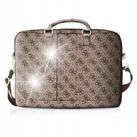 Torby na laptopy - Guess Torba na laptopa Guess 4G Uptown brąz na laptopa do 16 cali - miniaturka - grafika 1