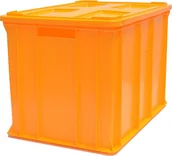 Pojemniki przemysłowe - Artech Pojemnik transportowy EURO 410 z pokrywą, dno i ścianki pełne wym. 600 x 400 x 410 mm żółty - miniaturka - grafika 1