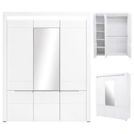 Szafy - Szafa duża pojemna z lustrem uchylna do sypialni biała połysk IRMA IM14 - miniaturka - grafika 1