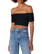 Koszule damskie - American Apparel Damska koszula z bawełny i spandexu, z odsłoniętymi ramionami, z krótkim rękawem - miniaturka - grafika 1