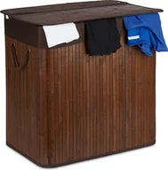 Kosze na bieliznę - bambusowy kosz na pranie relaxdays 3 przegrody - miniaturka - grafika 1