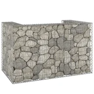 Kosze na śmieci - shumee shumee Gabionowa osłona do koszy na śmieci stal 180x100x110 cm - miniaturka - grafika 1