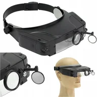 Mikroskopy i lupy - Lupa Nagłowna 11x Okulary Precyzyjne Na głowę Profesjonalna Daszek 2x LED - miniaturka - grafika 1