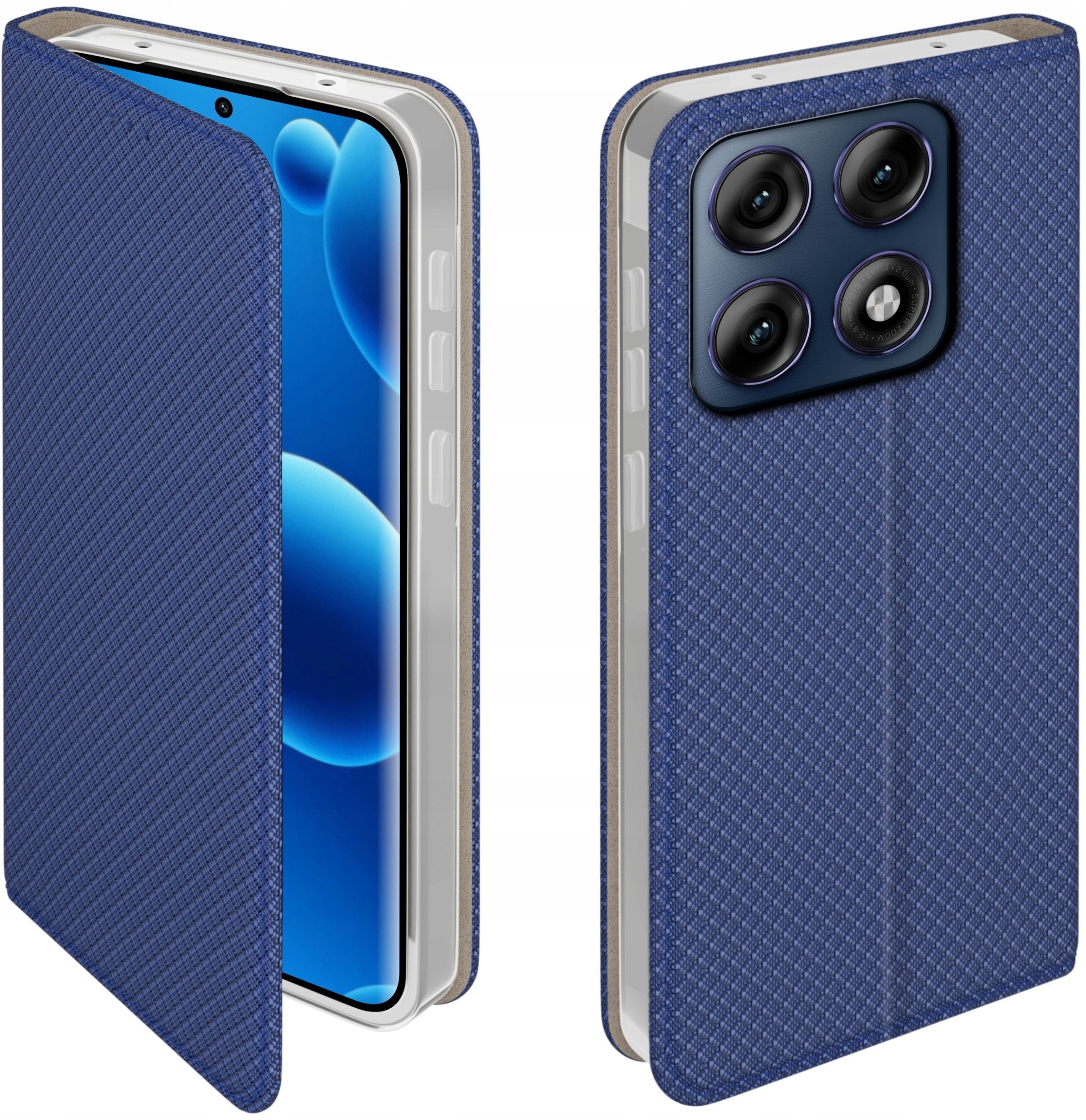 krainaGSM Etui Z Klapką Do Motorola Edge 70 Pro 5G Zamykane Granatowe Futerał