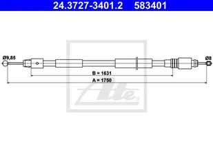 ATE LINKA HAMULCA 24.3727-3401.2 VW TOUAREG 3.0TDI V6 07-10 - Linki hamulca postojowego - miniaturka - grafika 1
