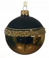 Bombki - Bombka Choinkowa Granatowo-Złota Szklana 8 Cm - miniaturka - grafika 1