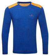 Koszulki sportowe męskie - RONHILL Koszulka biegowa męska LIFE S/S TEE niebiesko-pomarańczowa - miniaturka - grafika 1