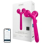 Szczoteczki do twarzy - Geske, Roller soniczy do twarzy i ciała 4w1 z aplikacją, magenta - miniaturka - grafika 1