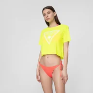 Koszulki sportowe damskie - Damski t-shirt crop top z nadrukiem GUESS CROPPED TOP - miniaturka - grafika 1